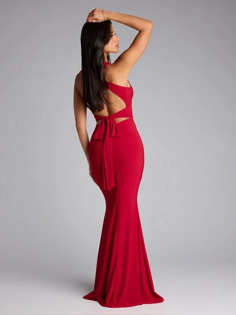 Windsor Juliane Strappy Back Mermaid Red Twist-Front Maxi Dress